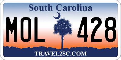 SC license plate MOL428