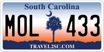 SC license plate MOL433