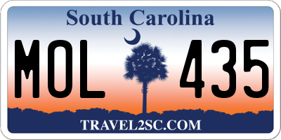 SC license plate MOL435