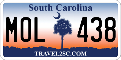 SC license plate MOL438