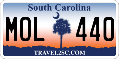 SC license plate MOL440