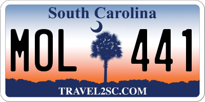 SC license plate MOL441