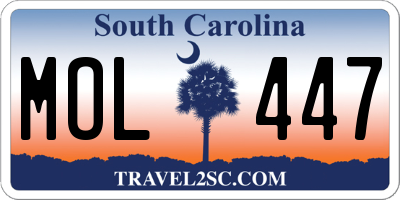SC license plate MOL447