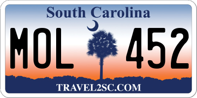 SC license plate MOL452