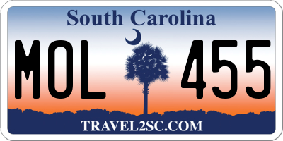 SC license plate MOL455