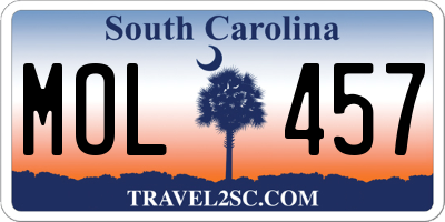 SC license plate MOL457