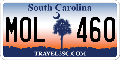SC license plate MOL460