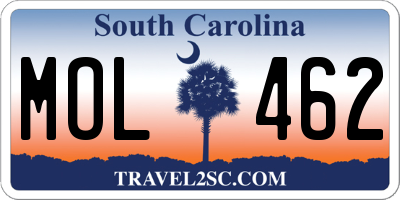 SC license plate MOL462