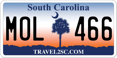 SC license plate MOL466