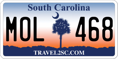 SC license plate MOL468