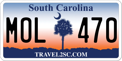 SC license plate MOL470