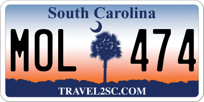 SC license plate MOL474