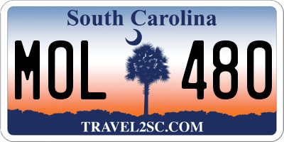 SC license plate MOL480