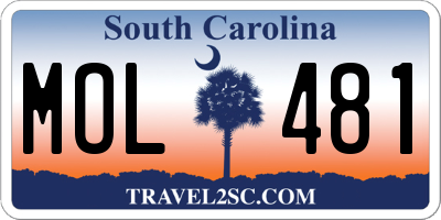 SC license plate MOL481