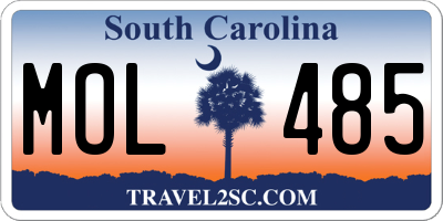 SC license plate MOL485