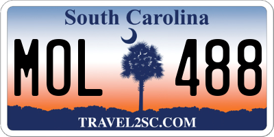 SC license plate MOL488