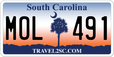 SC license plate MOL491