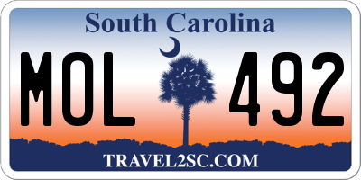 SC license plate MOL492