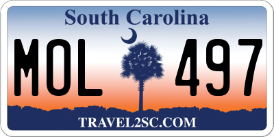 SC license plate MOL497