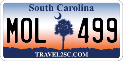SC license plate MOL499