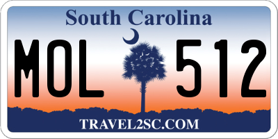 SC license plate MOL512