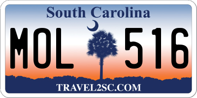SC license plate MOL516