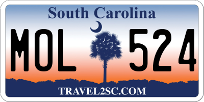 SC license plate MOL524