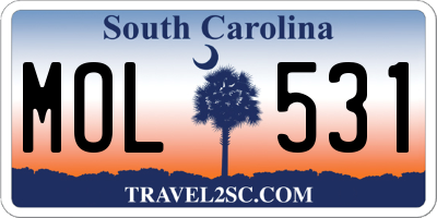 SC license plate MOL531