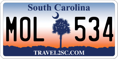 SC license plate MOL534