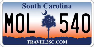 SC license plate MOL540