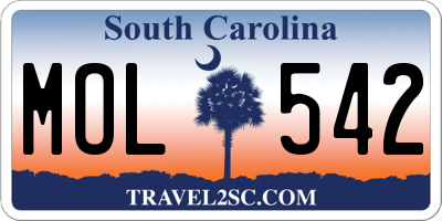 SC license plate MOL542
