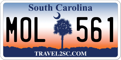 SC license plate MOL561
