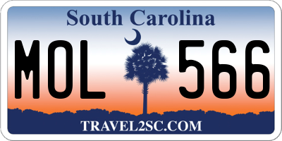 SC license plate MOL566