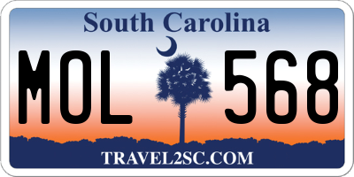 SC license plate MOL568