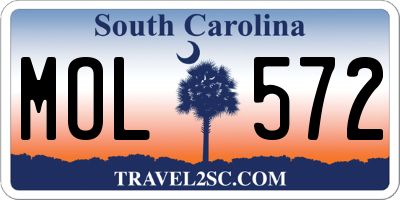 SC license plate MOL572