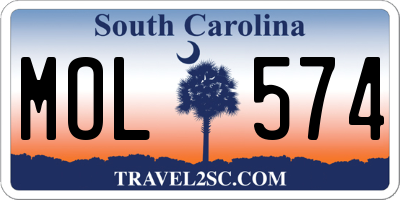 SC license plate MOL574