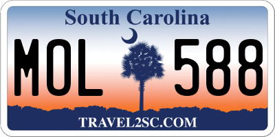 SC license plate MOL588
