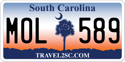 SC license plate MOL589