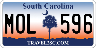 SC license plate MOL596