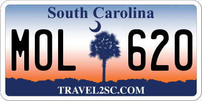 SC license plate MOL620