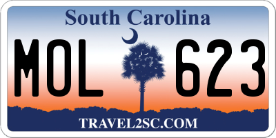 SC license plate MOL623