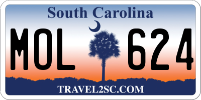 SC license plate MOL624