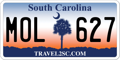 SC license plate MOL627