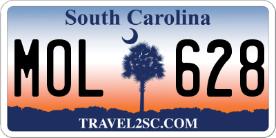 SC license plate MOL628