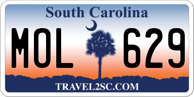 SC license plate MOL629