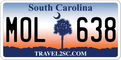 SC license plate MOL638