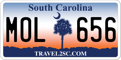 SC license plate MOL656