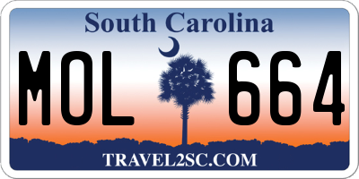 SC license plate MOL664