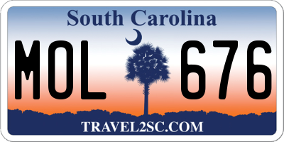 SC license plate MOL676