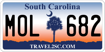 SC license plate MOL682